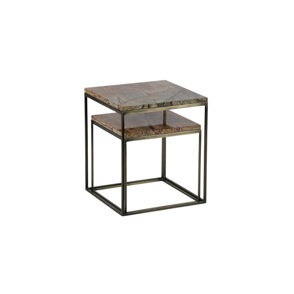 Set V 2 - Mellow Bijzettafels Marmer Antique Brass