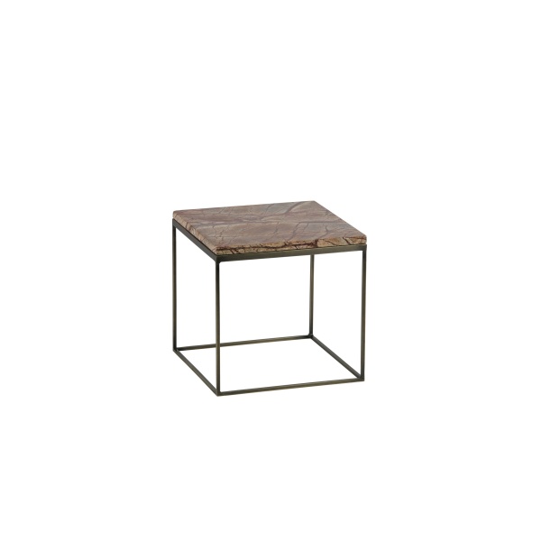 Set V 2 - Mellow Bijzettafels Marmer Antique Brass
