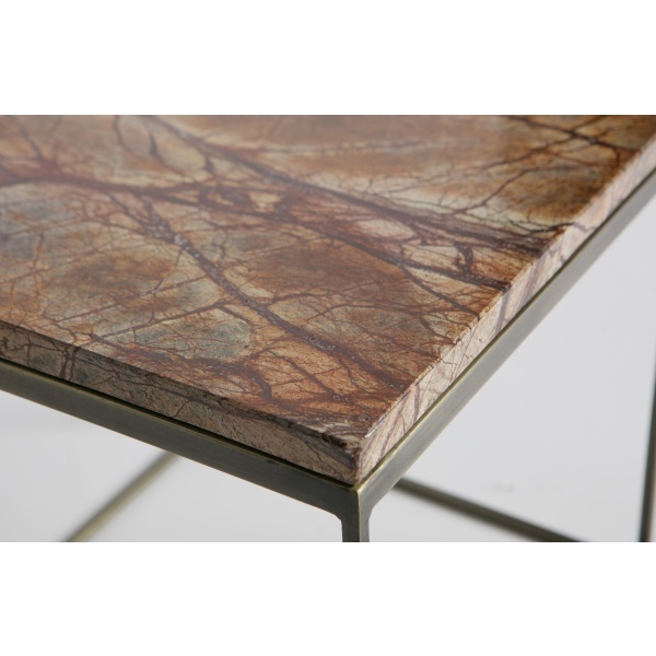 Set V 2 - Mellow Bijzettafels Marmer Antique Brass
