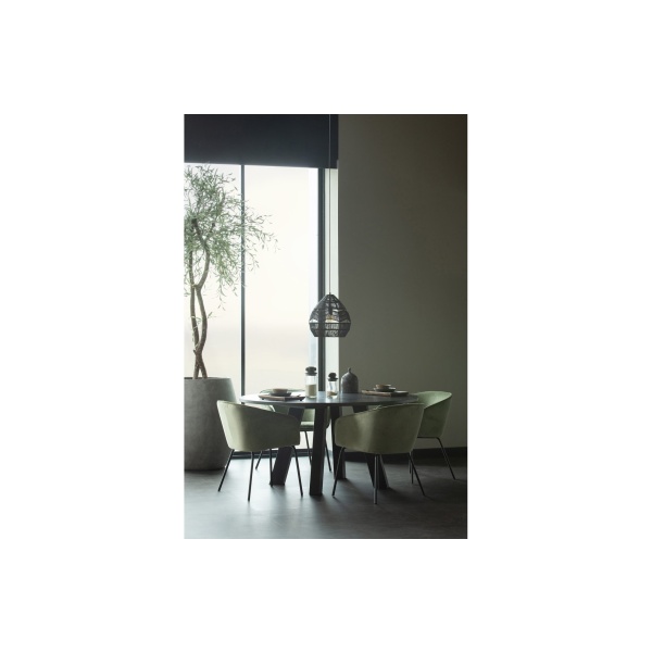 Rhonda Xl Eettafel Ø150cm Eiken Blacknight [fsc]