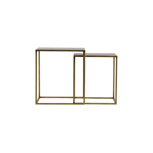 Set V 2 - Ziva Bijzettafels Metaal Antique Brass