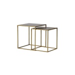 Set V 2 - Ziva Bijzettafels Metaal Antique Brass