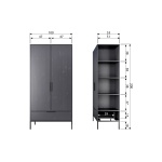 Adam 2-deurs Kast Grenen Steel Grey [fsc]