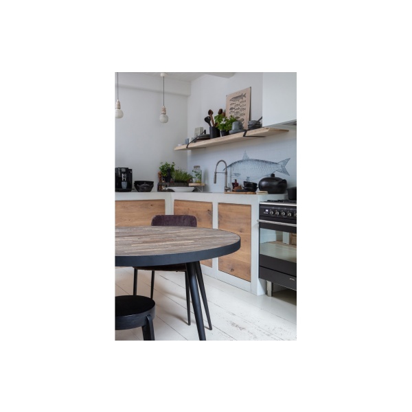 Vic Eettafel Hout/metaal 76xØ120