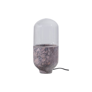 Asel Tafellamp Marmer Glas Grijs Bruin
