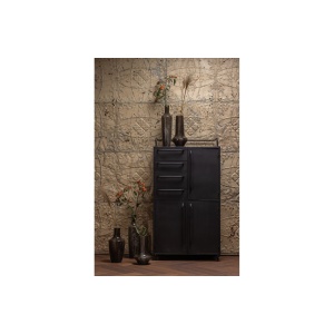 Black Beauty Kast Op Wielen Metaal Zwart