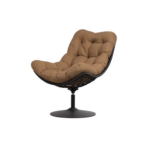 Vive Draaifauteuil Outdoor Rattan Licht Bruin / Zwart