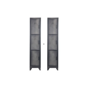 Set V 2 - Cas Lockerkast 3-deurs Metaal Zwart