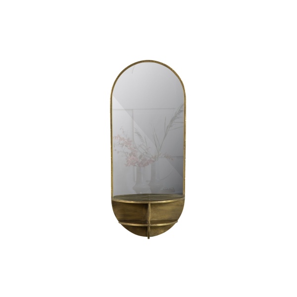 Look A Like Spiegel Met Planchet Antique Brass