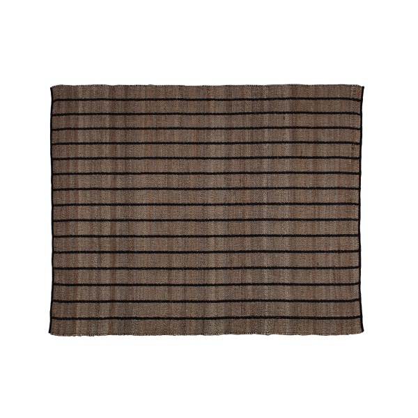Basil Vloerkleed Jute Gestreept Naturel/zwart 170x240cm