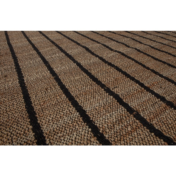 Basil Vloerkleed Jute Gestreept Naturel/zwart 170x240cm