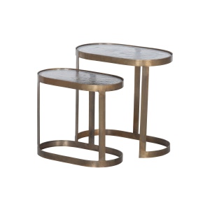 Set V 2 - Clean Bijzettafels Metaal/glas Antique Brass