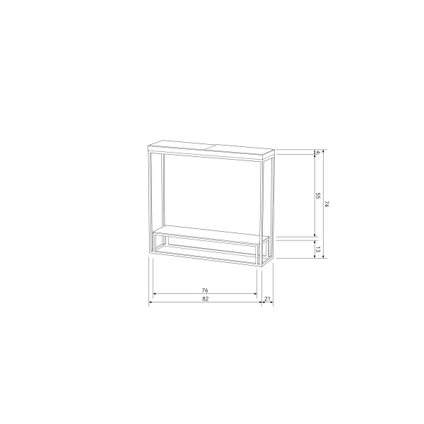 Sunday Bijzettafel Metaal/glas Zwart