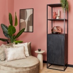 Vakkenkast Denver Black Mangohout 1 Deur
