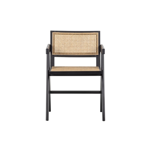 Gunn Eetkamerstoel Rattan / Hout Zwart