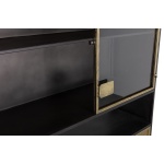 Pack Vitrinekast Metaal Antique Brass / Zwart