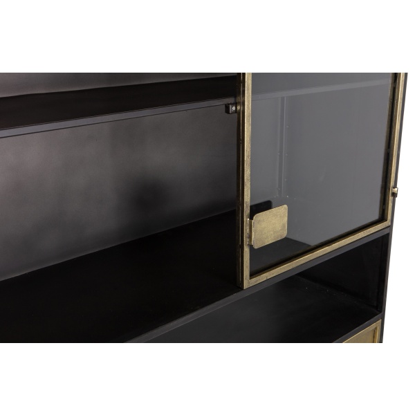 Pack Vitrinekast Metaal Antique Brass / Zwart