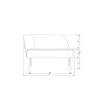 Vogue Lounge Fauteuil Links Fluweel Bouquet Zwart