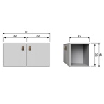 Vt Lower Case Two Doors Grenen Betongrijs [fsc]