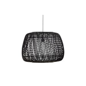 Moza Hanglamp Bamboe Zwart 70x70cm