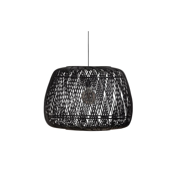 Moza Hanglamp Bamboe Zwart 70x70cm