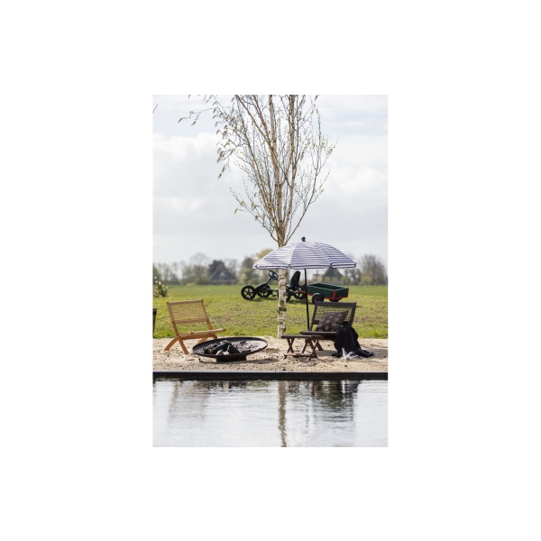 Lois Voetenbank Ruit Hout Donkerbruin