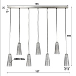 Hanglamp 7L Kegel Stone