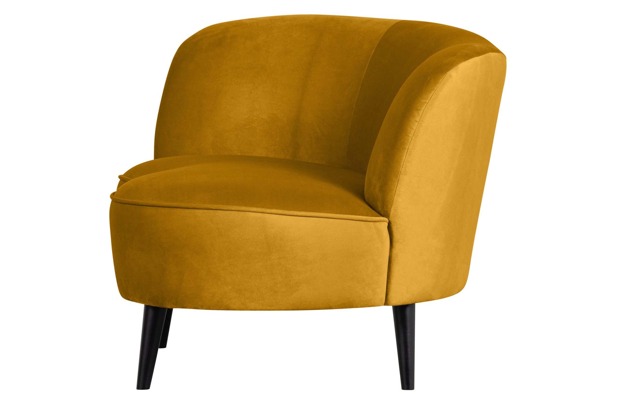 Sara Lounge Fauteuil Links Fluweel Oker Kopen - 4UDesigned.nl