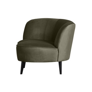 Sara Lounge Fauteuil Links Fluweel Warm Groen