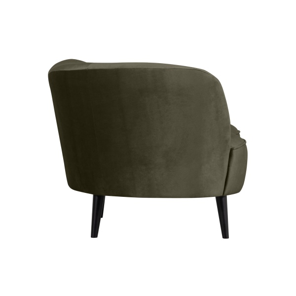 Sara Lounge Fauteuil Links Fluweel Warm Groen