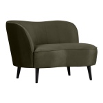 Sara Lounge Fauteuil Links Fluweel Warm Groen