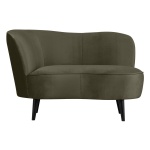 Sara Lounge Fauteuil Links Fluweel Warm Groen