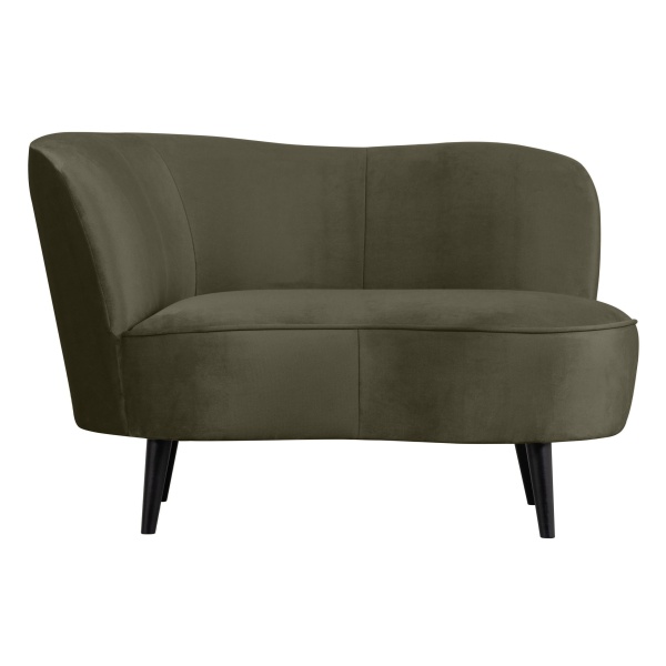 Sara Lounge Fauteuil Links Fluweel Warm Groen