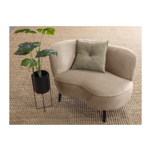 Sara Lounge Fauteuil Links Fluweel Khaki