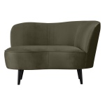 Sara Lounge Fauteuil Rechts Fluweel Warm Groen