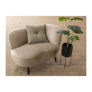 Sara Lounge Fauteuil Rechts Fluweel Khaki