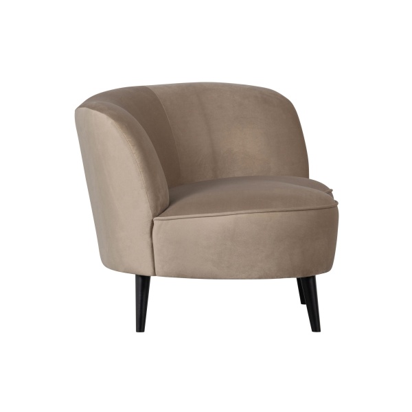 Sara Lounge Fauteuil Rechts Fluweel Khaki