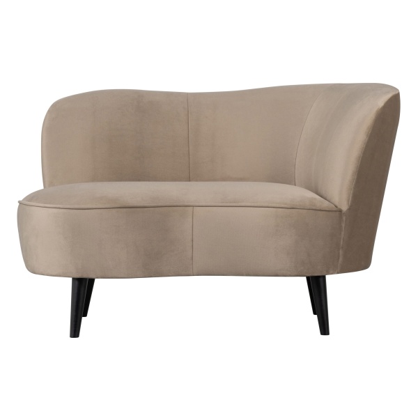 Sara Lounge Fauteuil Rechts Fluweel Khaki