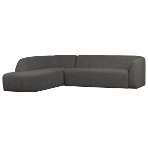 Sloping Hoekbank Links Grijs/zwart Melange