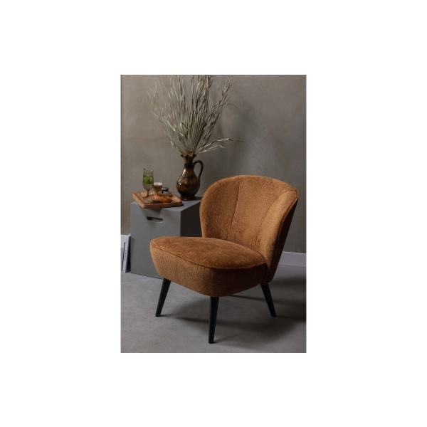 Sara Fauteuil Structure Velvet Cognac