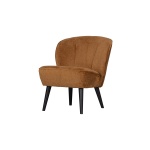 Sara Fauteuil Structure Velvet Cognac