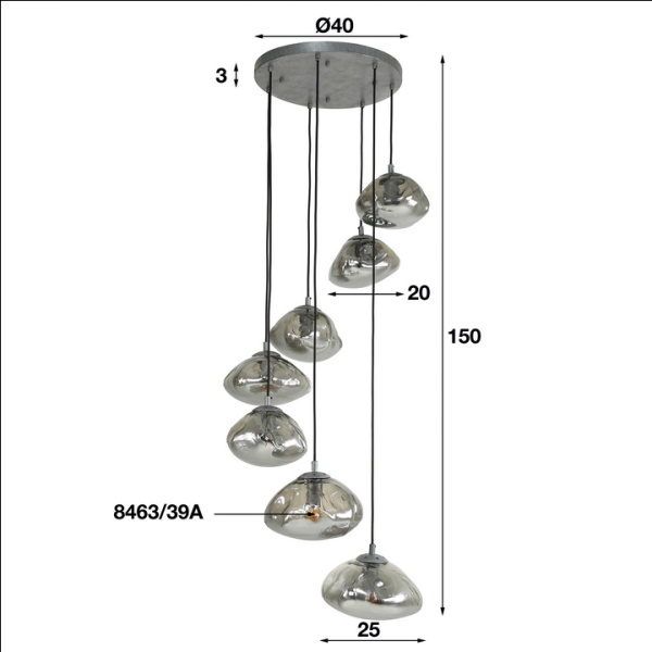 Hanglamp 7L Round Cloud