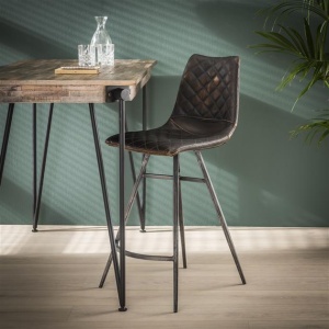 Barstoel vintage diamond kruispoot / Bruin