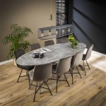 Eetkamertafel ovaal 240 / 3D betonlook grijs