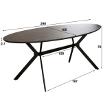 Eetkamertafel ovaal 240 / 3D betonlook grijs