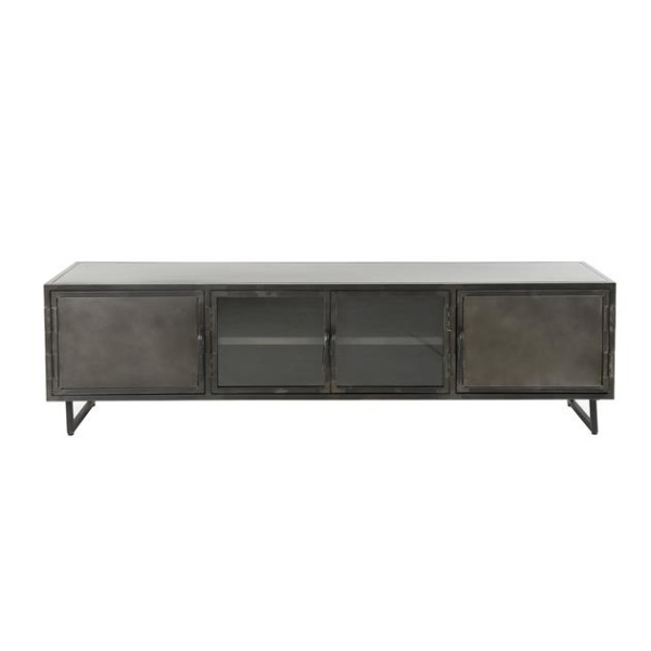 TV-meubel 180cm Rift metal / Gun metal