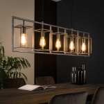 Hanglamp 5L cubic tower / Oud zilver