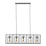 Hanglamp 5L cubic tower / Oud zilver