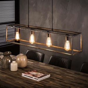 Hanglamp 4L cubic / Oud zilver
