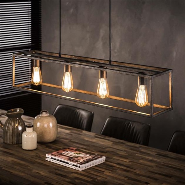 Hanglamp 4L cubic / Oud zilver